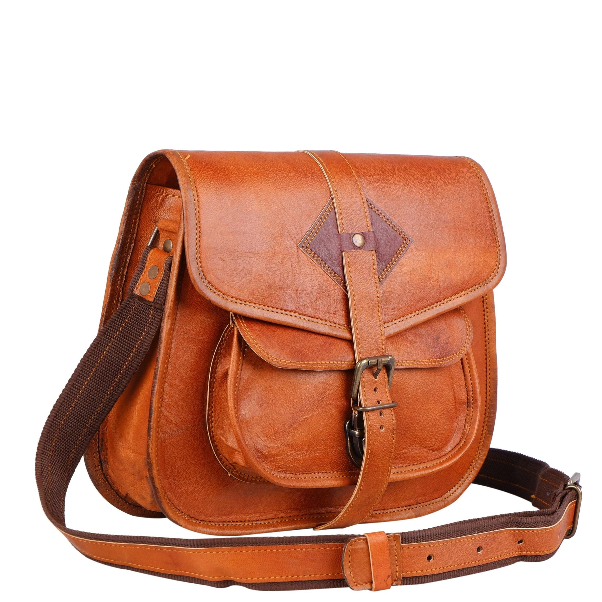 Buy Leather Crossbody Purse Brown Sling Bag for Women — Classy Leather Bags