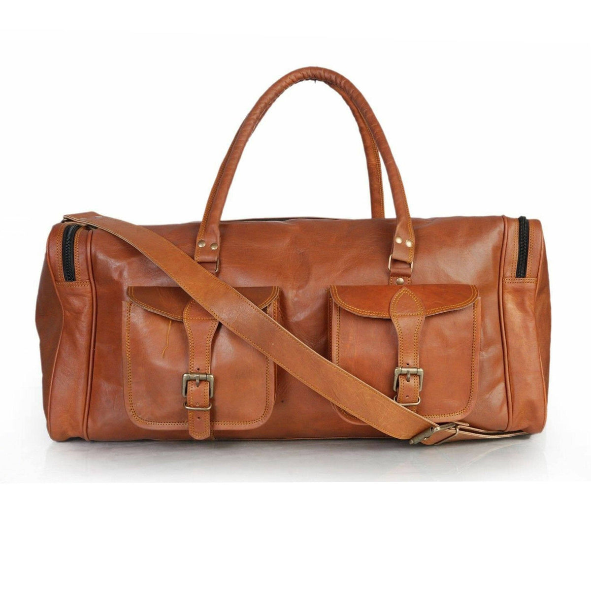 Snyder Leather Duffle Bag | Men's Leather Weekender Duffle Bag — Classy ...