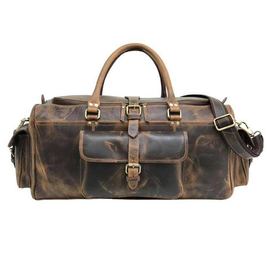 Men's Travel Duffel Bag CHENFANS Leather Large