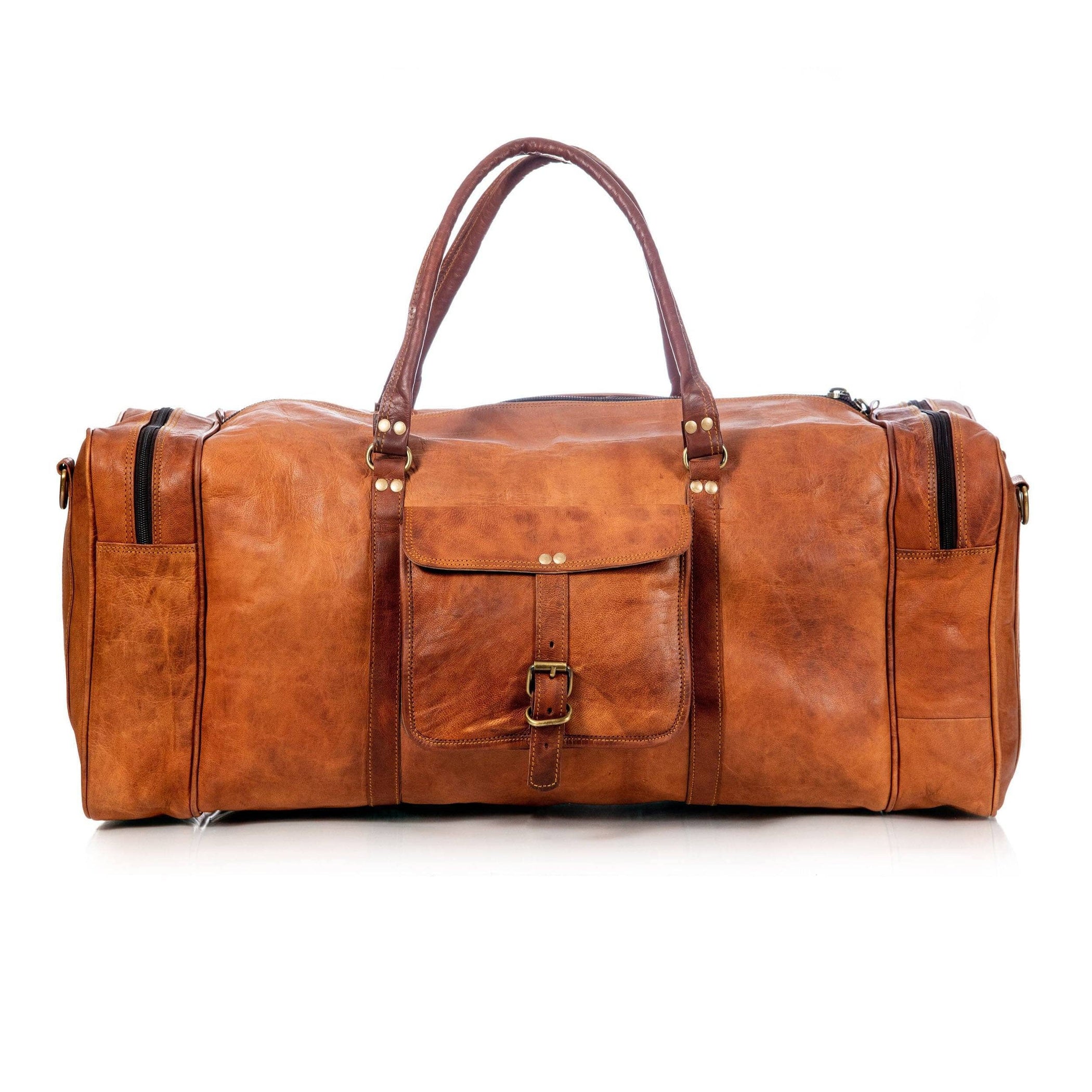 Large Leather Duffle Bag - Vintage Leather Duffle Bags for Men — Classy ...