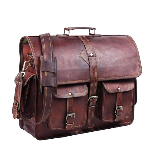 Men's Buffalo Leather Messenger Bag 15 Inch Laptops - Vintage Satchel – The  Real Leather Company