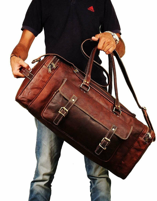 Genuine Leather Travelers Overnight Weekender Men's Duffle Bag — Classy ...