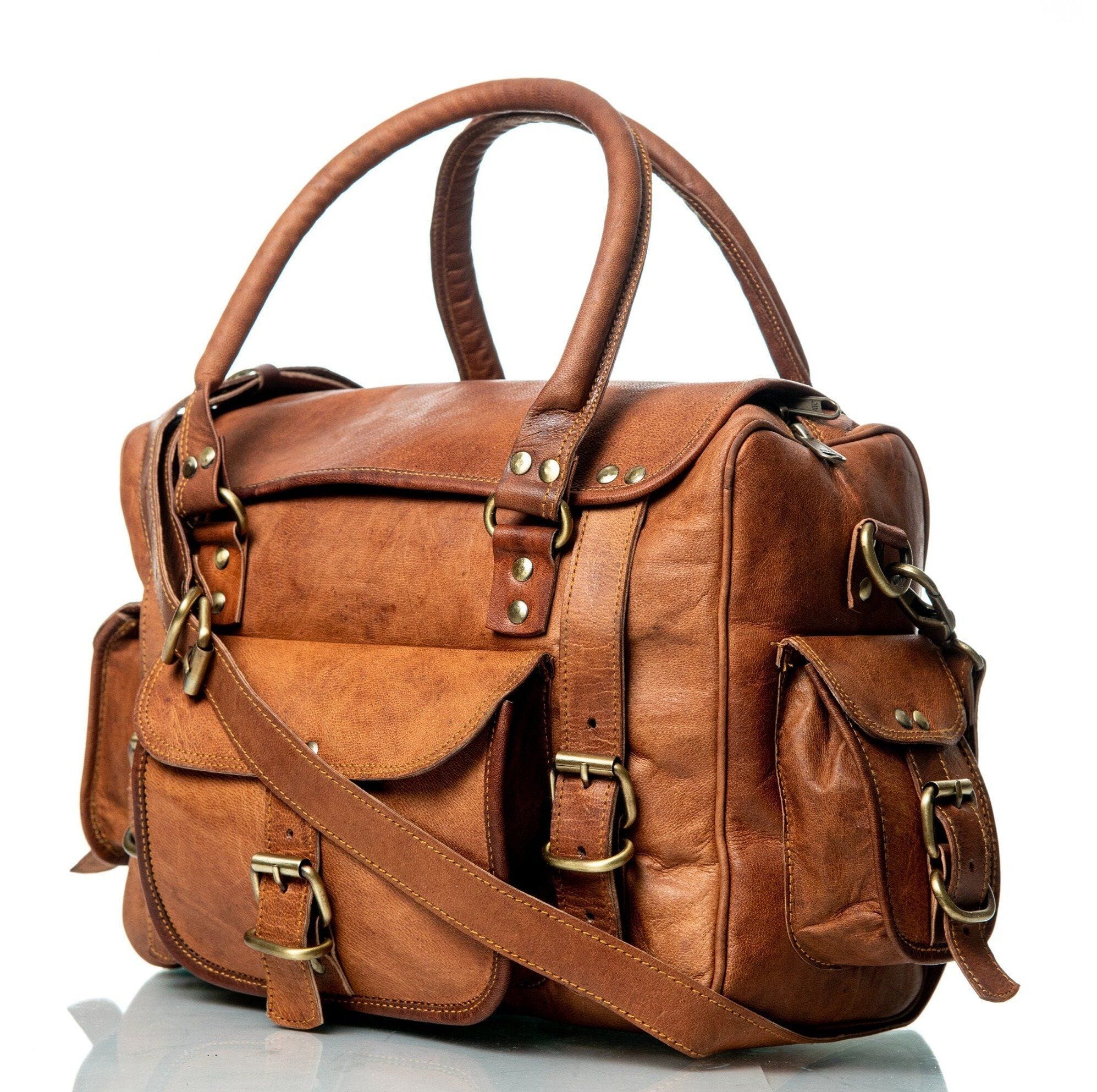 light leather travel bag