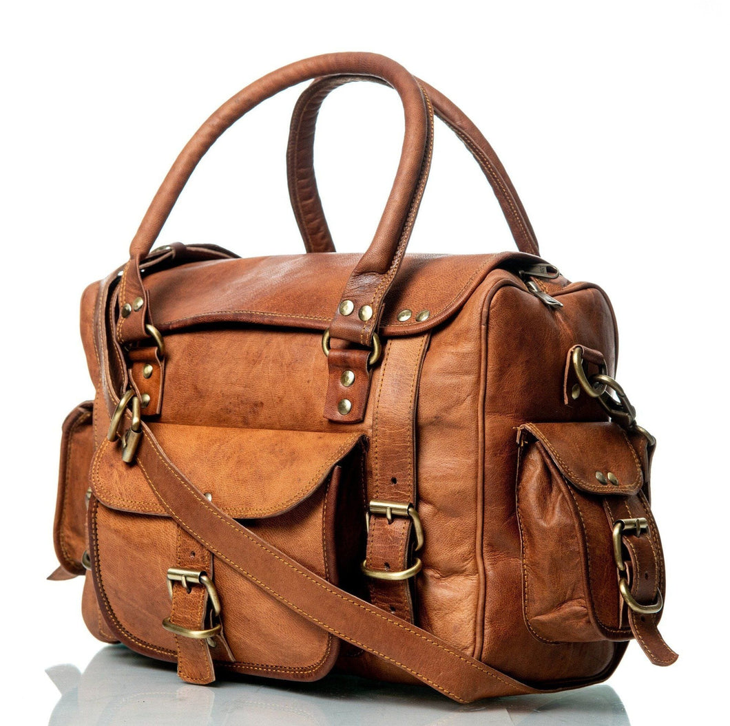 Walker Leather Weekender Office Travel Bag | Classy Leather, Inc