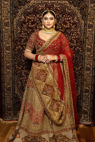 girl wearing a bridal lehenga 