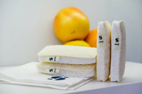 Seep sponges with loofah scourer - are sponges plastic-free? 