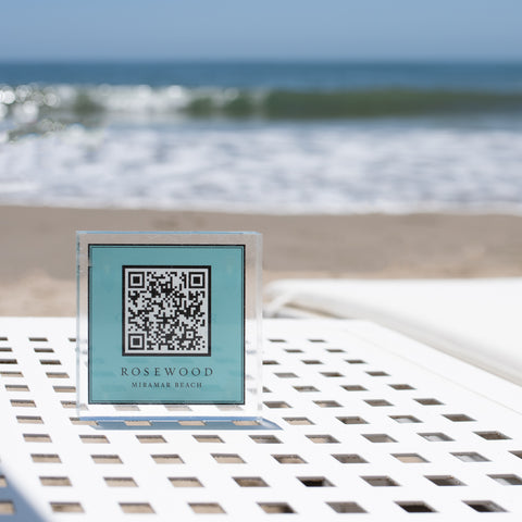 acrylic qr code, luxurious qr codes, hospitality qr codes