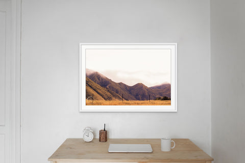Moke Lake Print with White Frame by Kirsten Clark Art