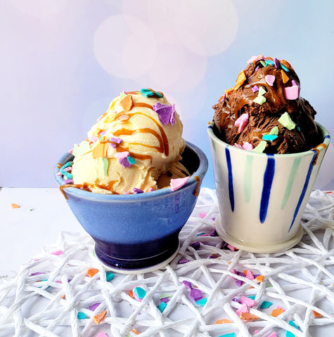 Handmade Ice Cream Bowls with homemade toppings