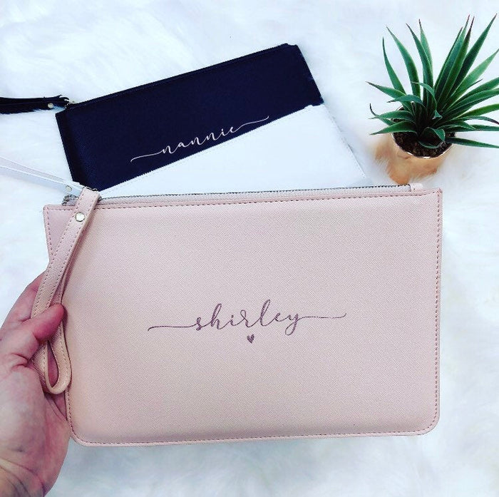 personalised clutch bag