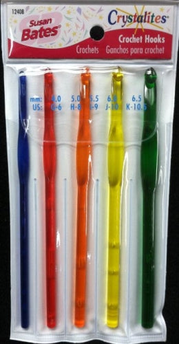 Crystalites Acrylic Crochet Hook Set Sizes L11 to P16