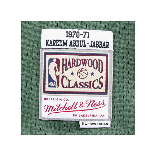 Men's Mitchell & Ness Kareem Abdul-Jabbar White Milwaukee Bucks 1971-72  Hardwood Classics Swingman Jersey