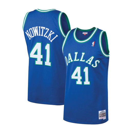 2001-10 DALLAS MAVERICKS NOWITZKI #41 CHAMPION JERSEY (HOME) XS