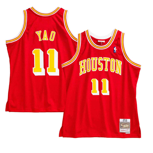 CaribbeanpoultryShops - Mitchell & Ness Men NBA Houston Rockets Swingman  Jersey Yao Ming #11 White 2002-03