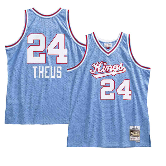 Men's Mitchell & Ness Reggie Theus Light Blue Sacramento Kings