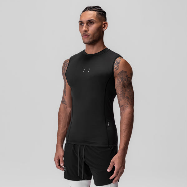 0908. WarpFlexx™ Compression Mock Neck Long Sleeve - Black Space