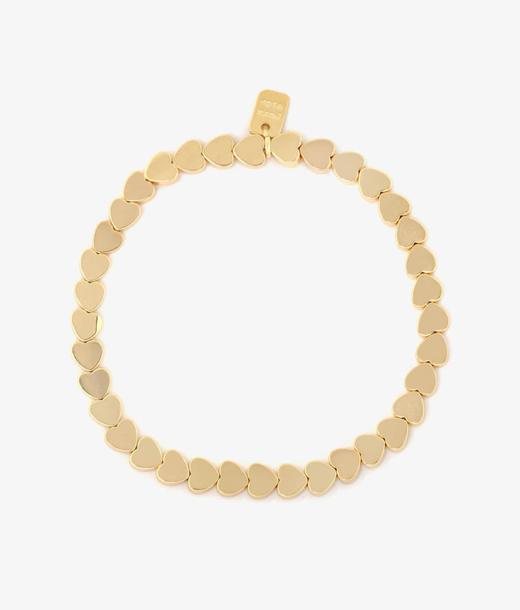 Cuteness Tile Bead Stretch Bracelet | Gold Beaded | Friendship Bracelets for Girls & Women | Couple, Matching String Bestfriend Bracelets | Puravida