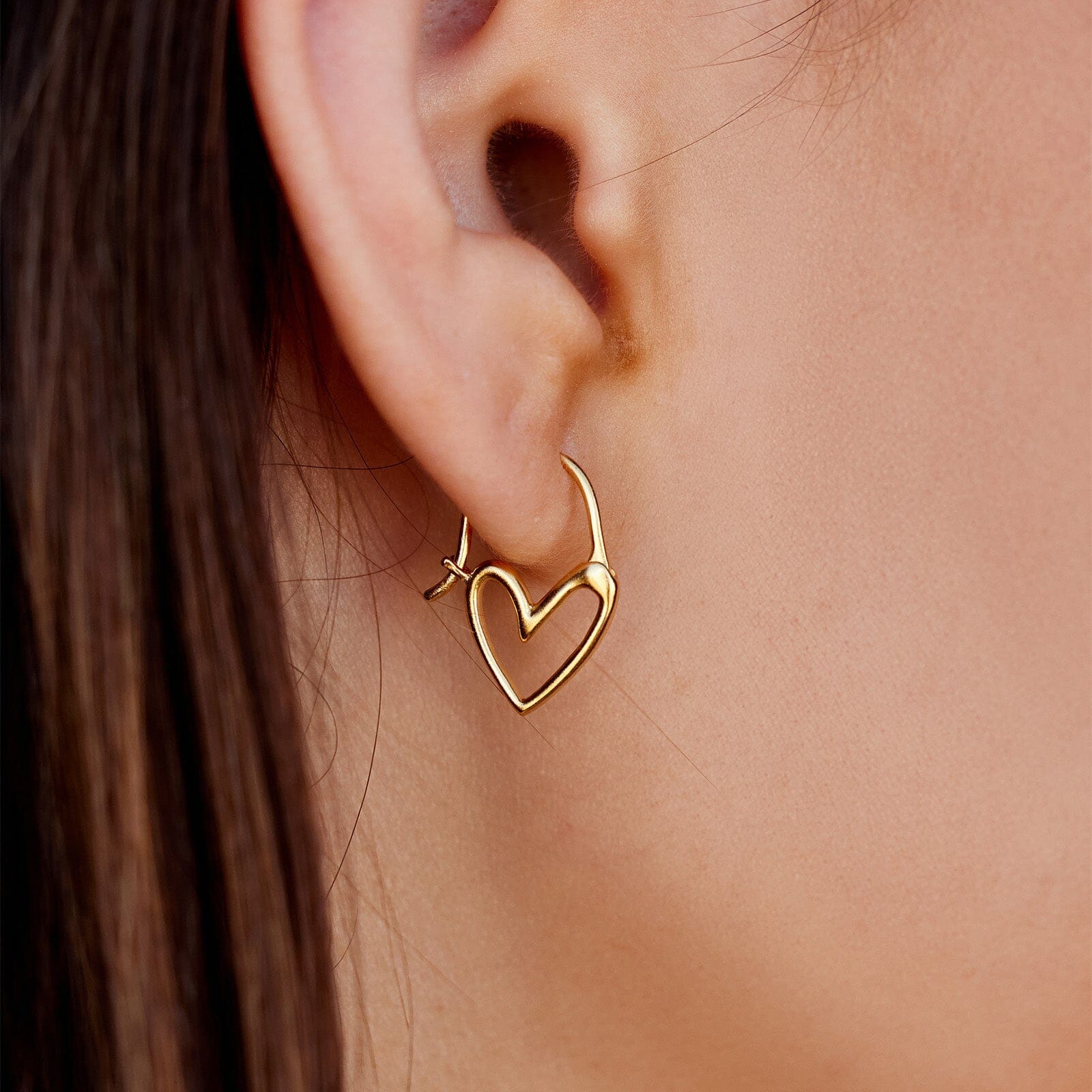 Delicate Heart Hoop Earrings