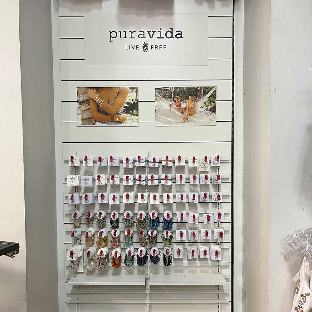 Pura Vida product on display in a retail store