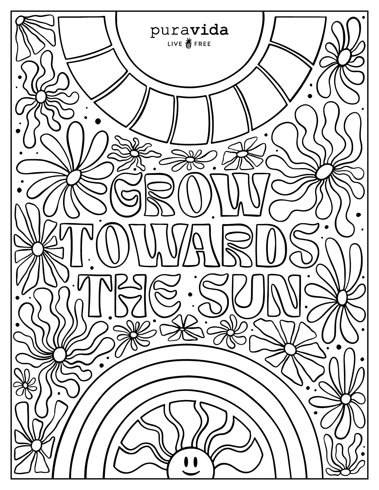 PV Birthday Coloring Sheets - Grow Towards the Sun