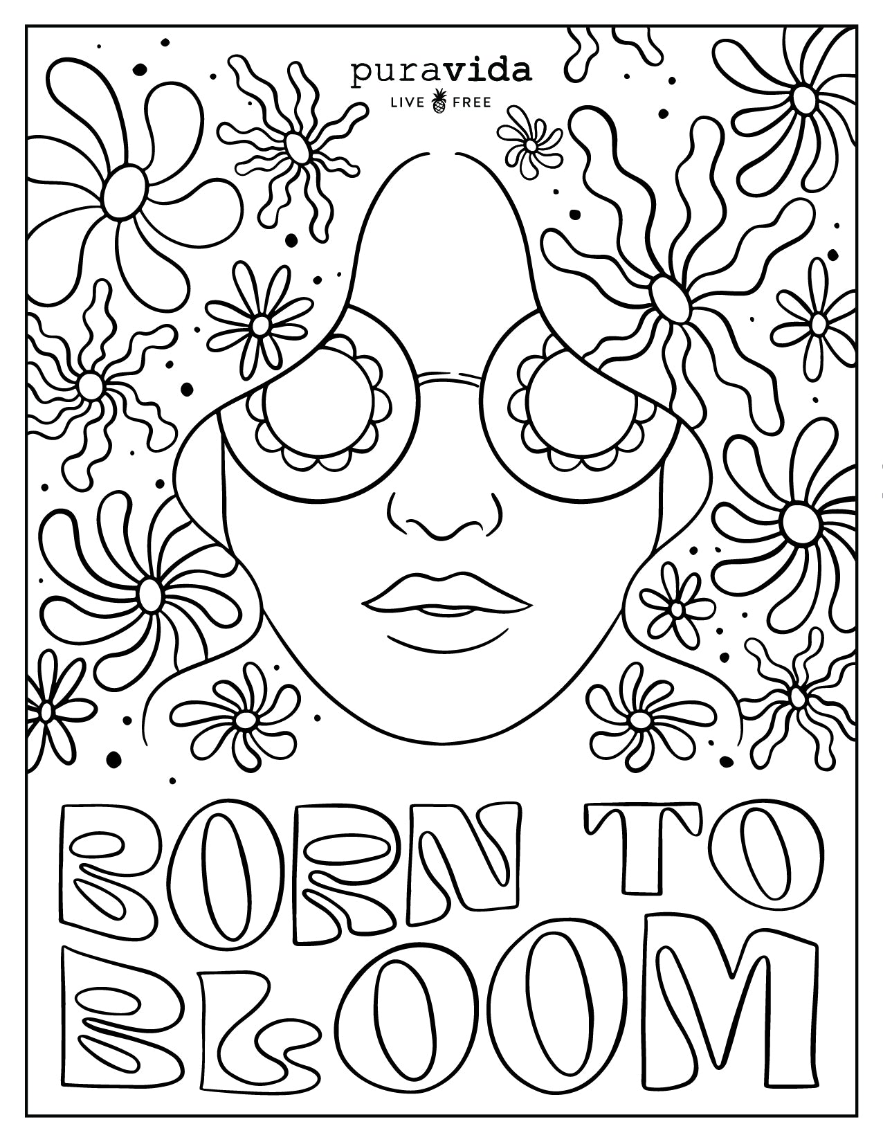 PV Birthday Coloring Sheets - Born to Bloom