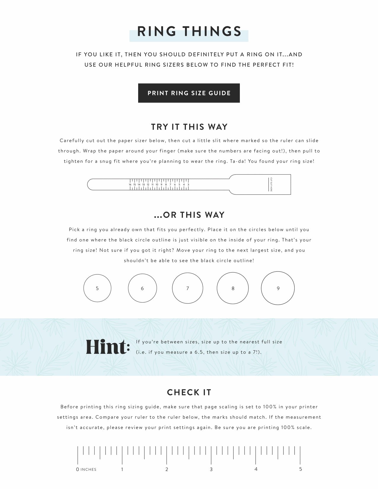 Ring Size Guide