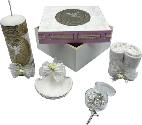 Assortment of baptism gifts for boys and girls.
