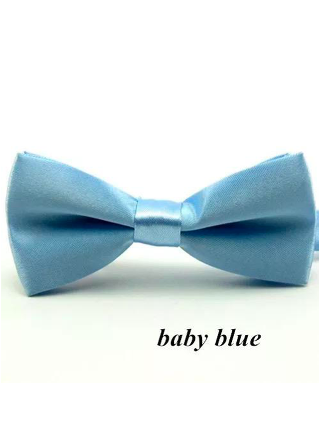 light blue satin bow tie