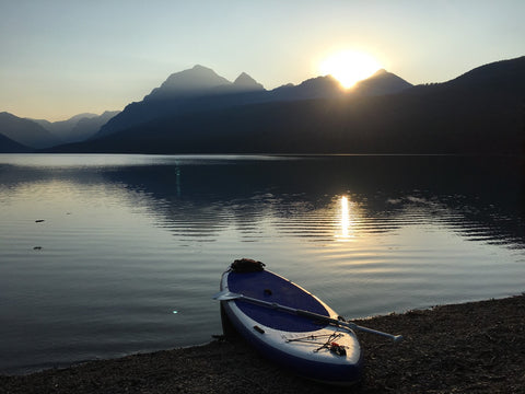 Glacier National Park lake at sunrise