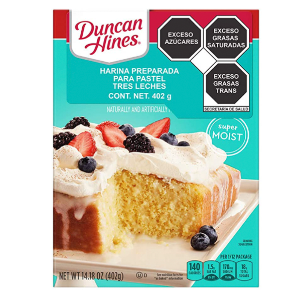 Harina para pastel duncan hines 3 leches 432g pza – Taste Boutique de Carnes