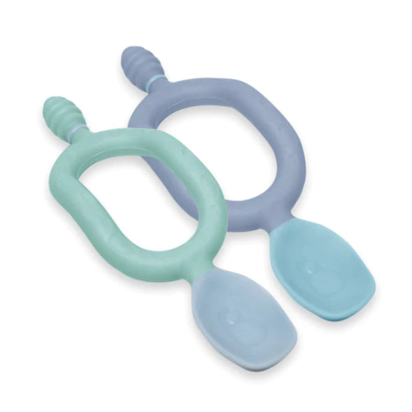 Multi-stage baby weaning spoon and dipper (Two Pack) - Mint and Blue