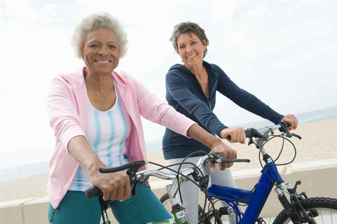 women riding bikes