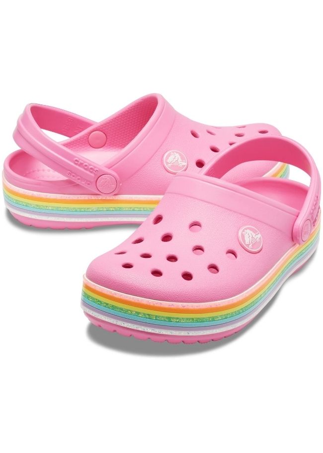 kids crocband rainbow glitter clog