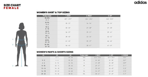 adidas size chart women's pants