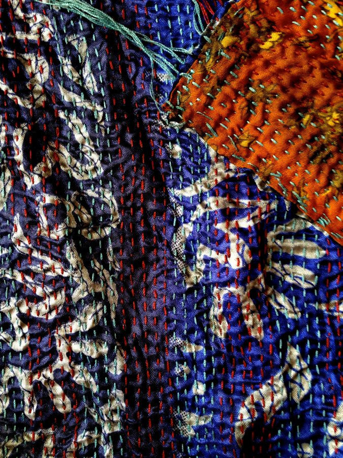 Blue Orange Sari Vintage Scarf – FTWWL