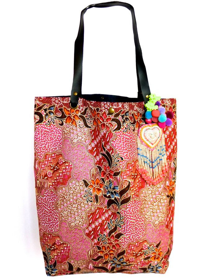 Pink African style Batik print bag with Thai detailing – FTWWL