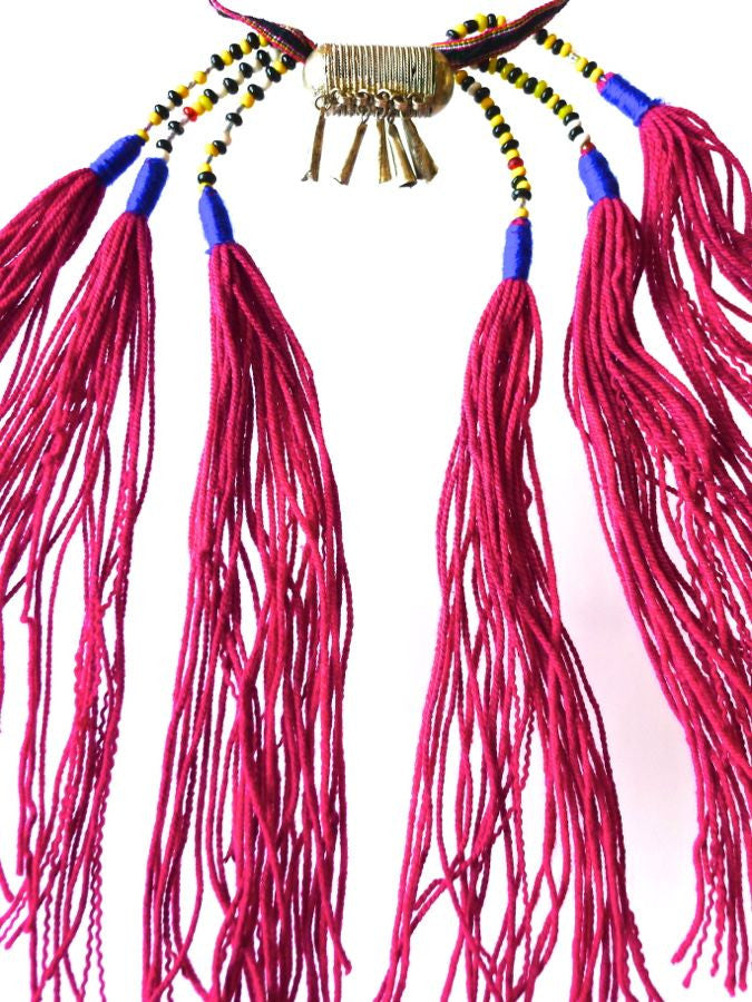 Pink Tassel Ethiopian Necklace – FTWWL