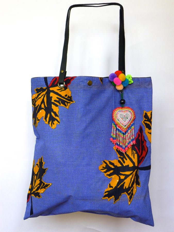 Blue African style Batik print bag with Thai detailing – FTWWL