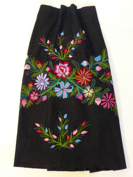 Black floral embroidered skirt from Zinacantan Mexico – FTWWL