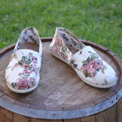 Floral Alpargatas, A&A Romantic style, color white