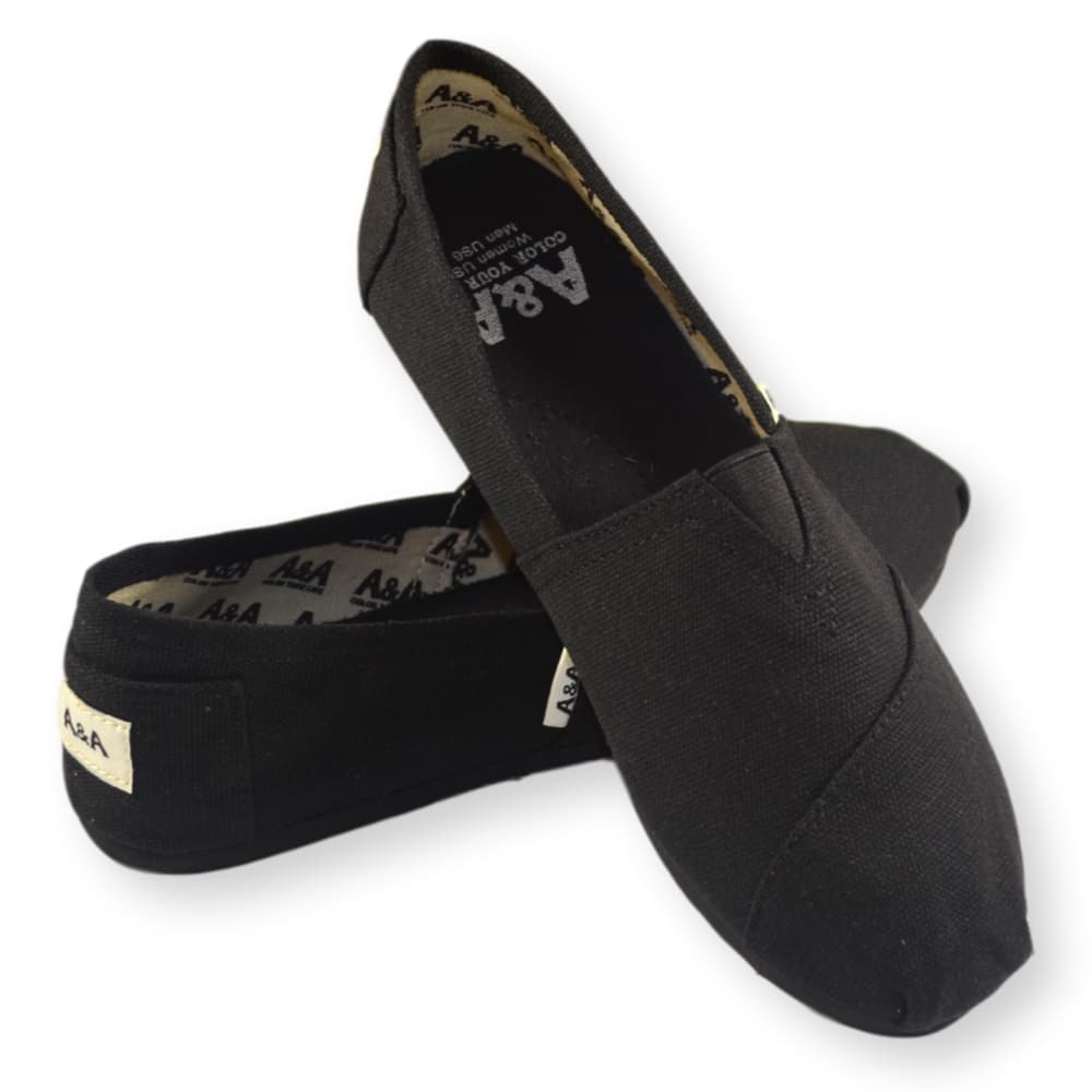 black canvas slip on