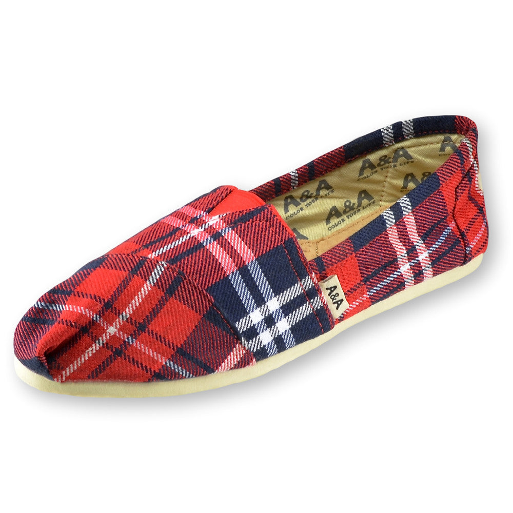 canvas flats slip ons