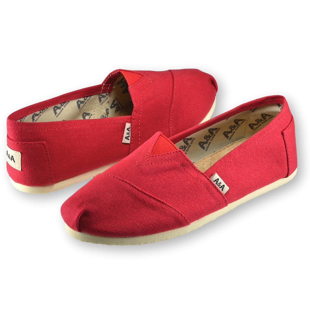 red espadrille shoes