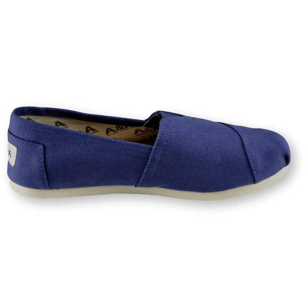 blue canvas slip on shoes