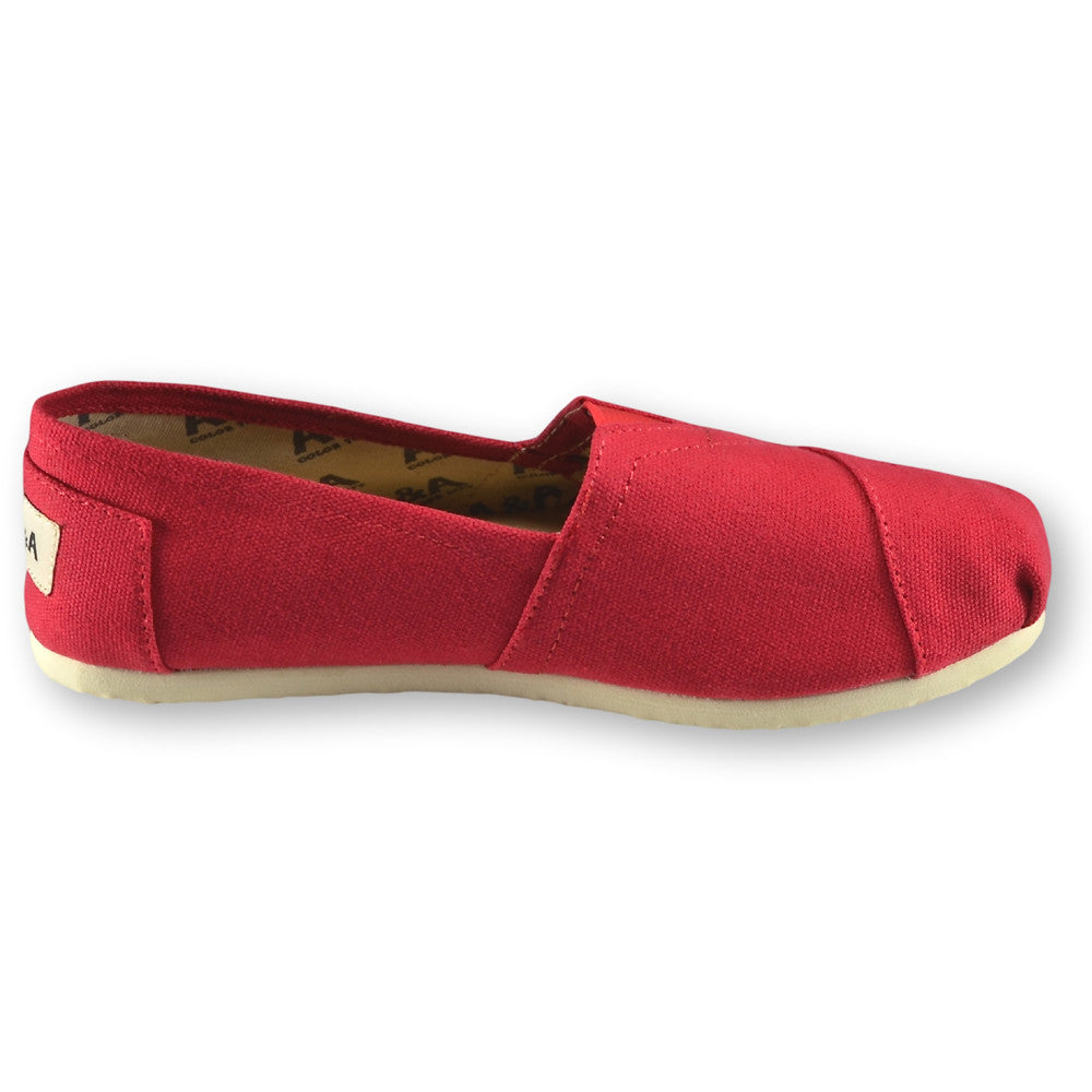 Red Classic Canvas Slip On Shoes for Women | A&A Grower Supply