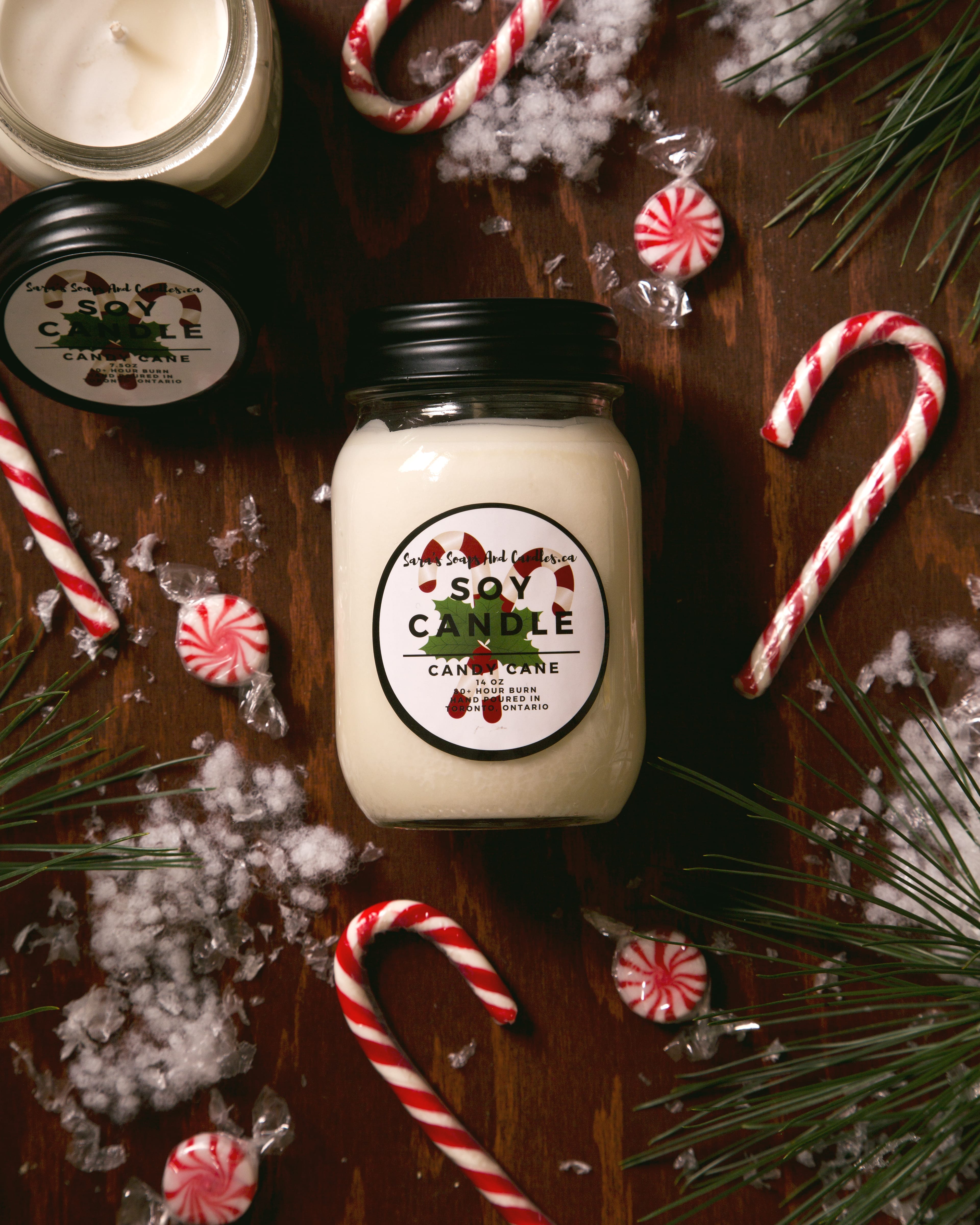 image for Candy Cane Candle - 14oz