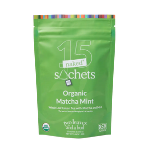 Organic Matcha Mint - 15 Naked Tea Sachets - Two Leaves and a Bud