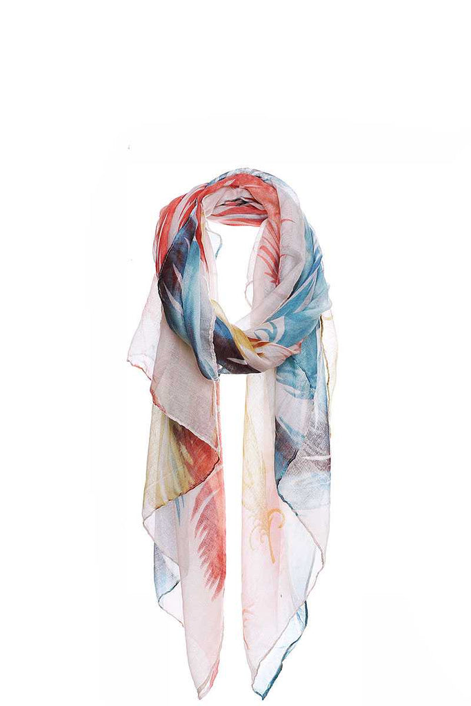 Chic Soft Multi Color Feather Print Scarf - Absolute Fashion 2020