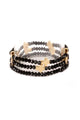 Glass Bead Metal Cross Multi Stretch Bracelet - Ecart