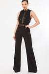 Crochet Lace Combined Bodice Jumpsuit - Absolute Fashion 2020